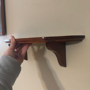 Vintage Small Wooden Wall Shelf – Rustic Trinket Display – Mini Farmhouse Wall Shelf- nursery shelf